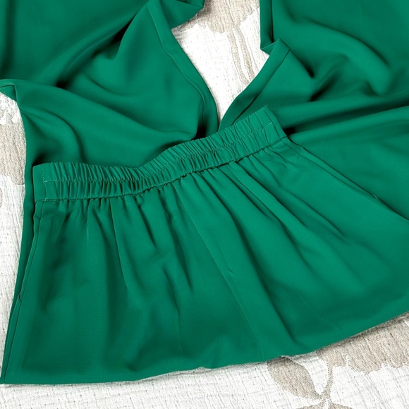 Funyyzo Wide Leg Pants Women’s Size 2-4 Business Work Trousers Green - Picture 7 of 13